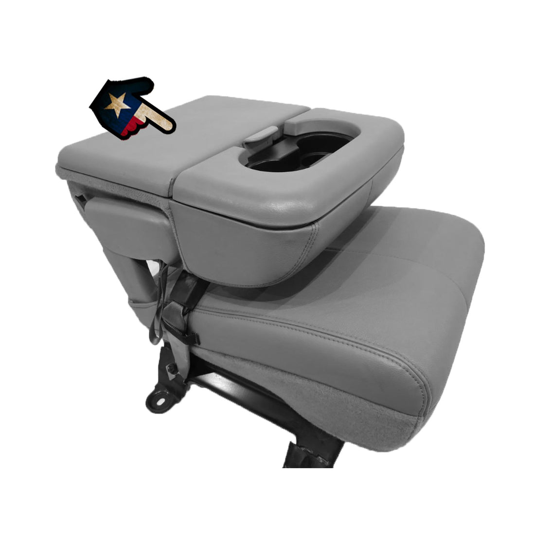 Front view of seat cover in Medium Parchment for Ford F250