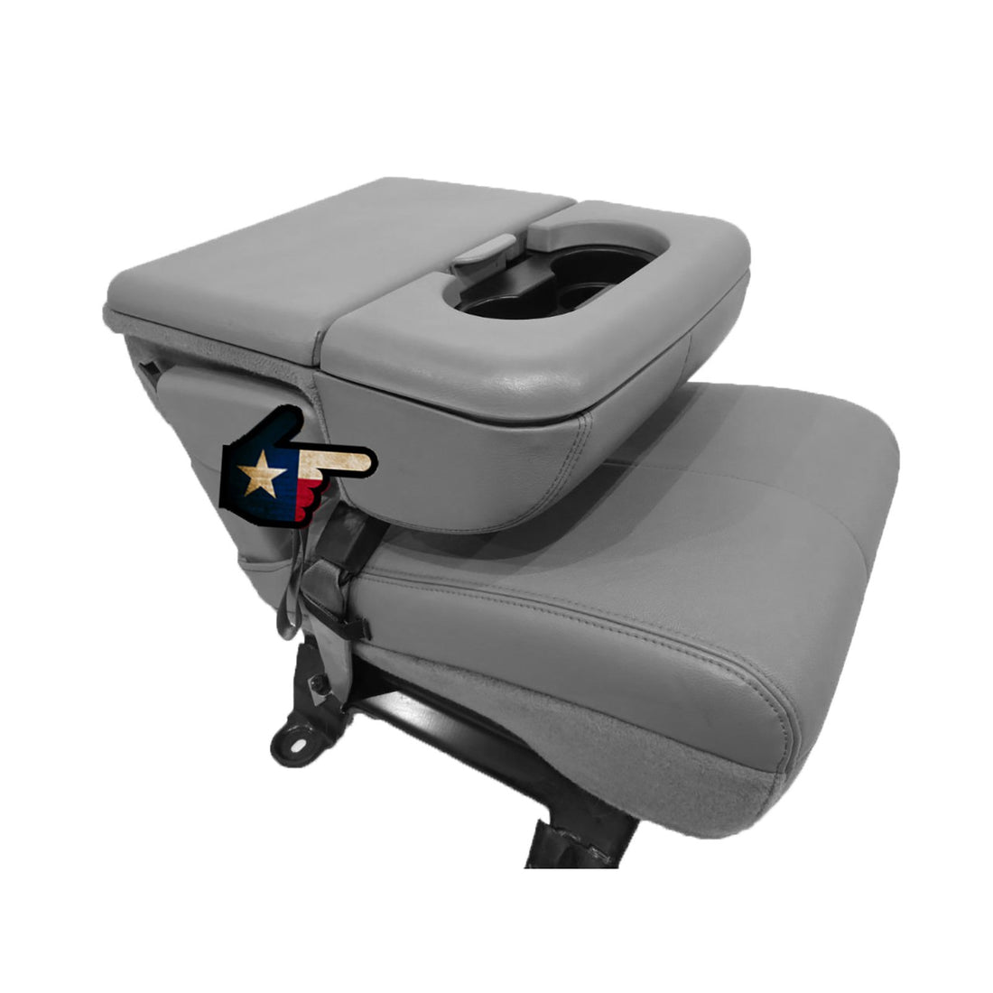 Front view of seat cover in Medium Flint for Ford F250