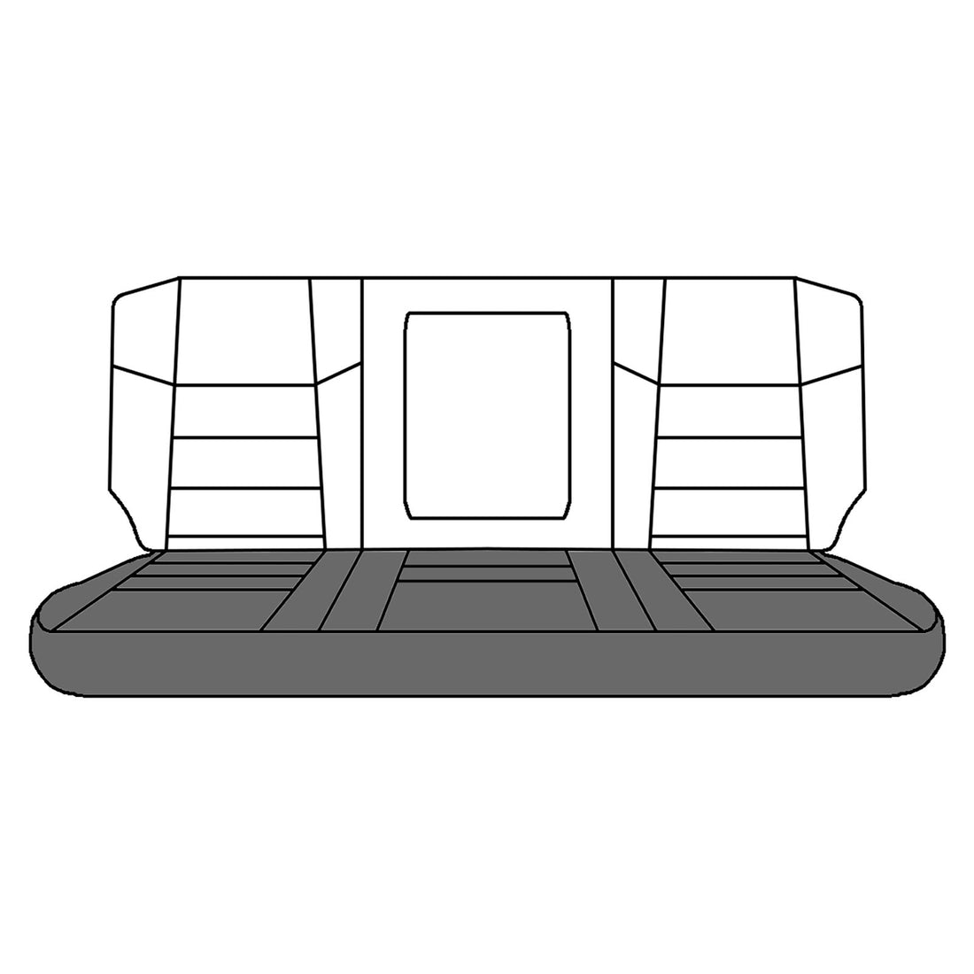 Front view of seat cover in Medium Parchment for Ford F250