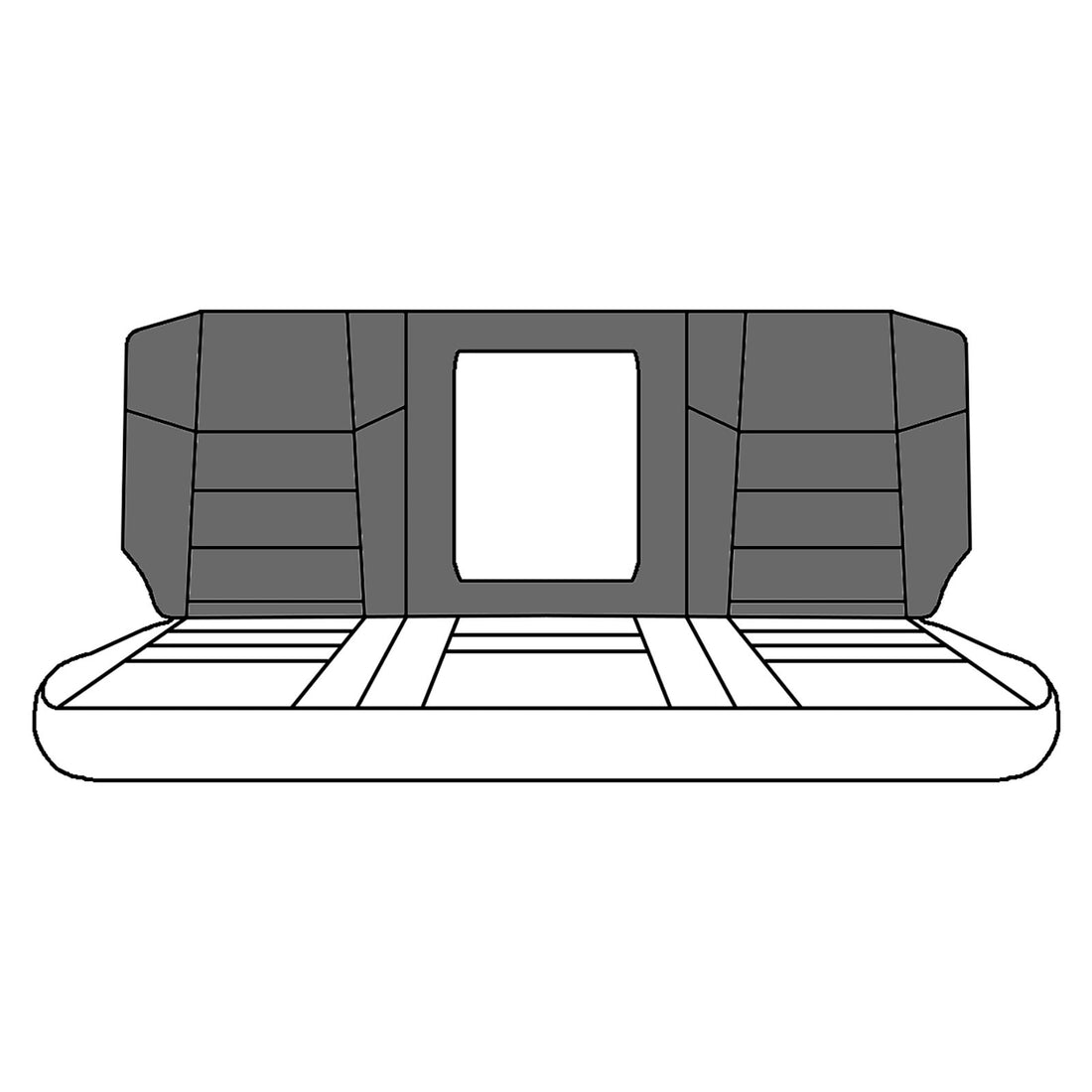 Front view of seat cover in Medium Parchment for Ford F250