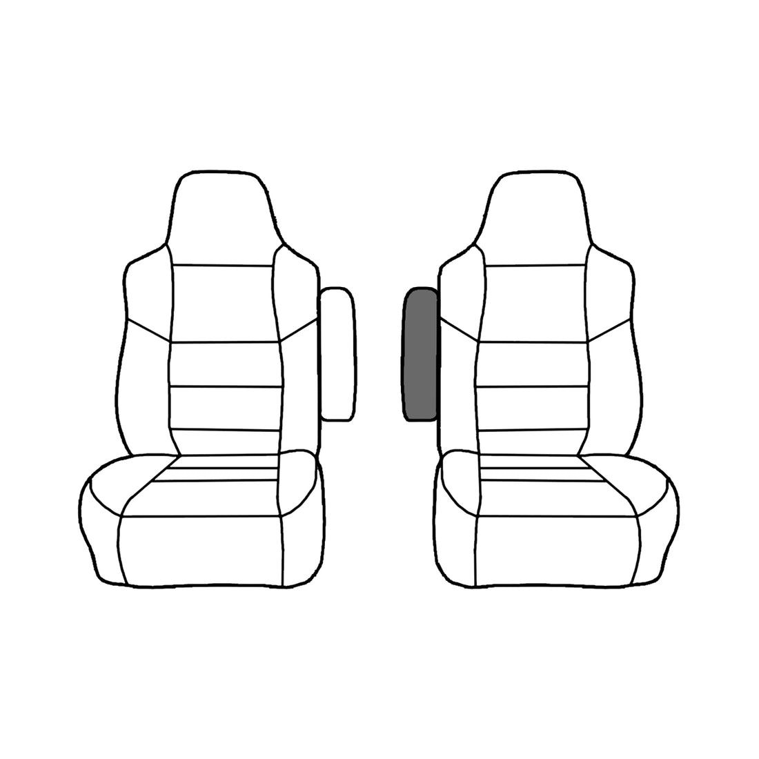 Front view of driver in Medium Flint for Ford Econoline
