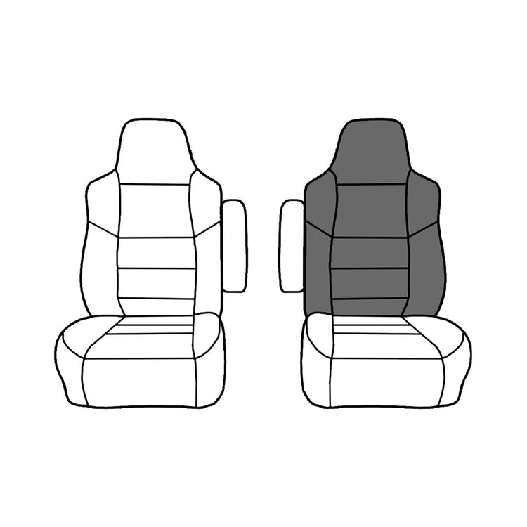 Line drawing highlighting the driver top seat portion