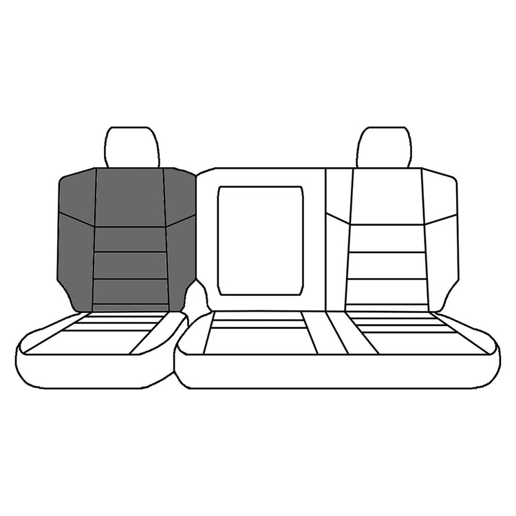 Line drawing highlighting the passenger top seat portion