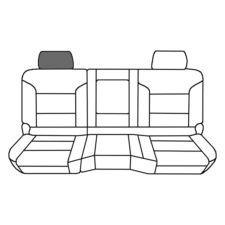 Line drawing highlighting the passenger-side headrest, sold separately