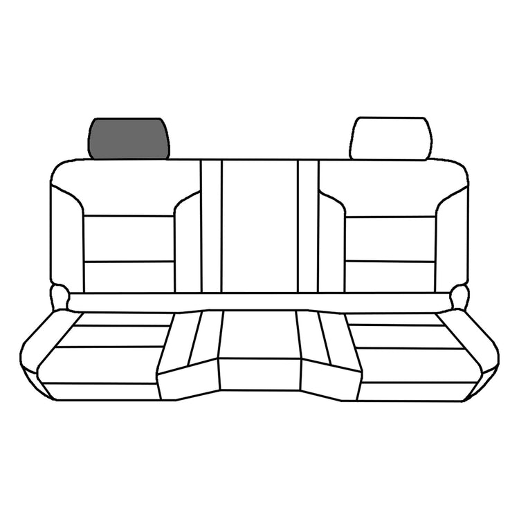 Line drawing highlighting the passenger-side headrest, sold separately