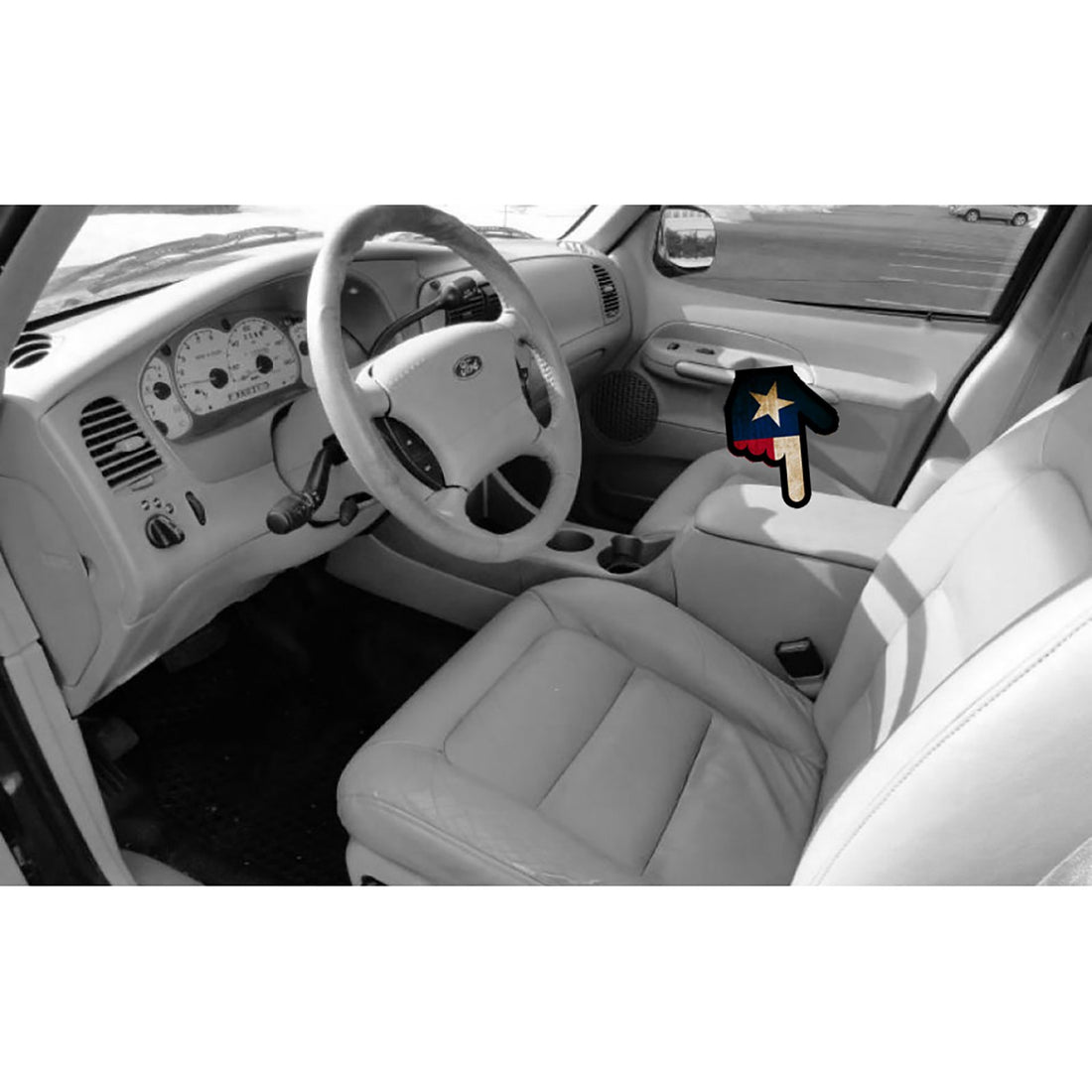 Front view of passenger in Medium Parchment for Ford F150