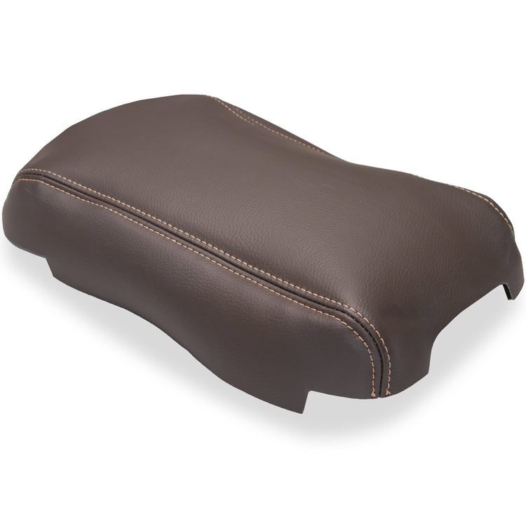 Alternate angle of console lid in Medium Camel for Ford F150