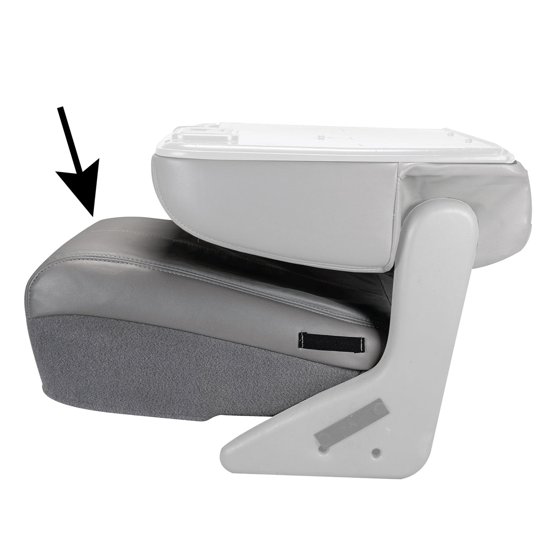 Left angle of seat cover in Medium Graphite for Ford F250