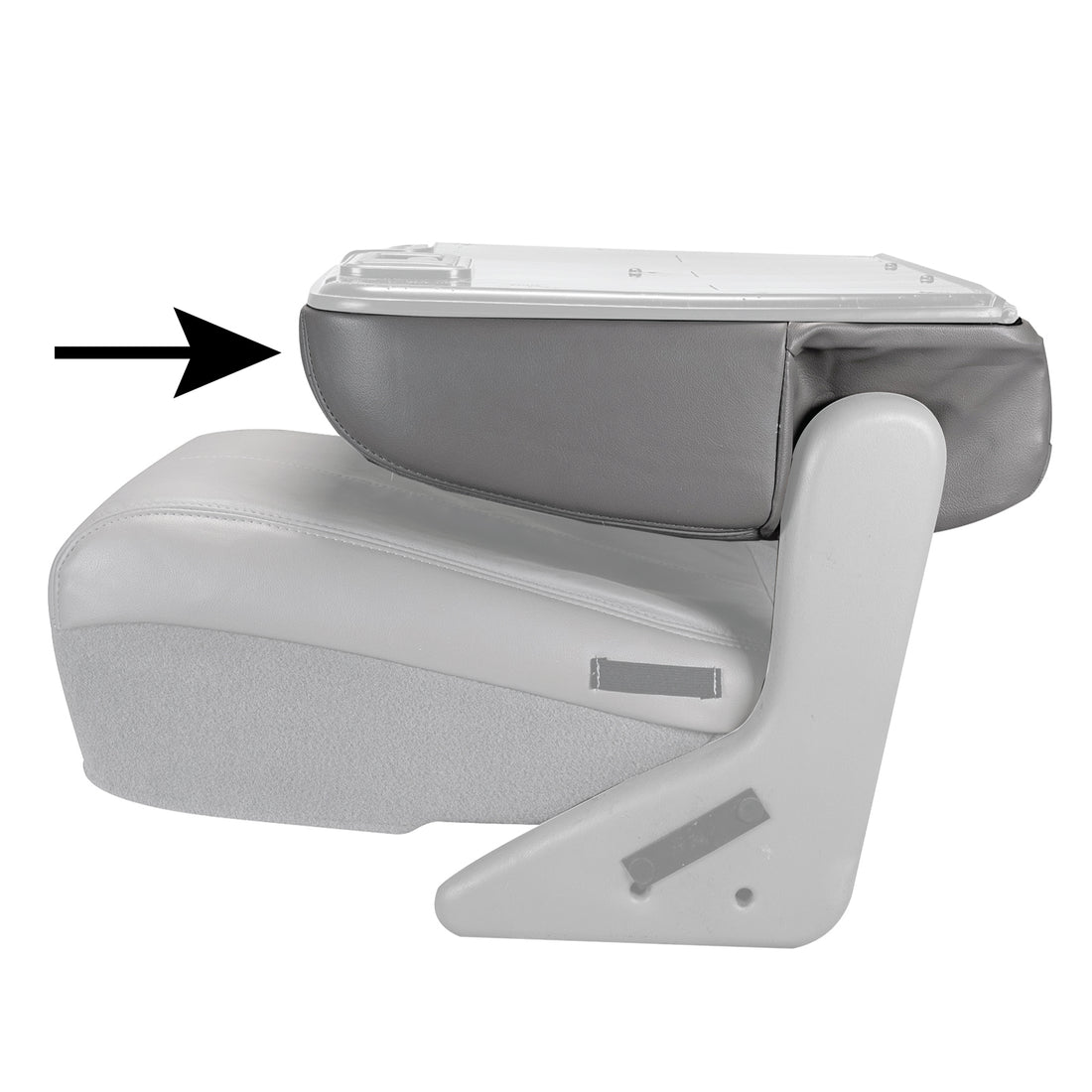 Left angle of seat cover in Medium Graphite for Ford F250