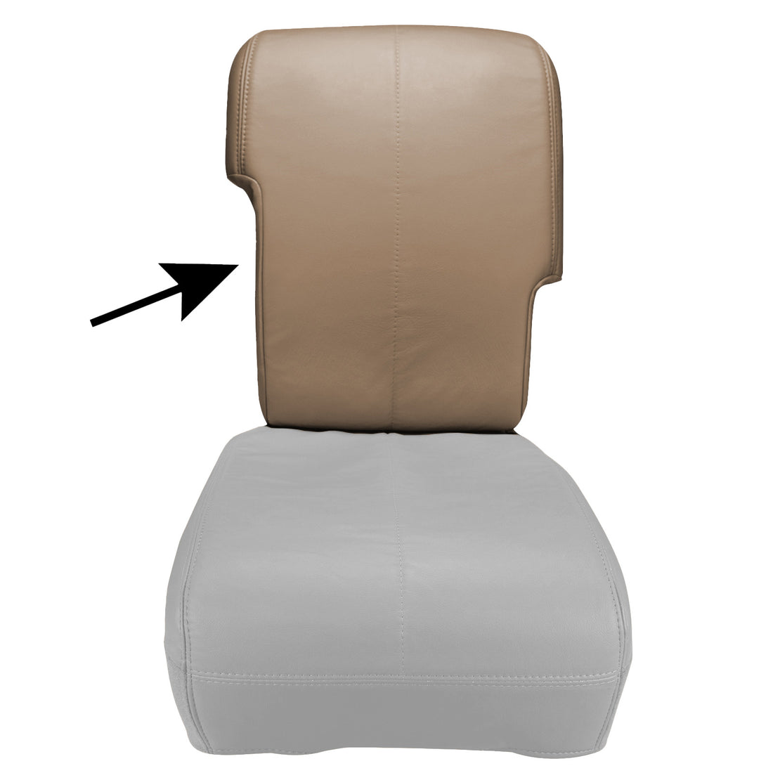 Front view of seat cover in Medium Parchment for Ford F350