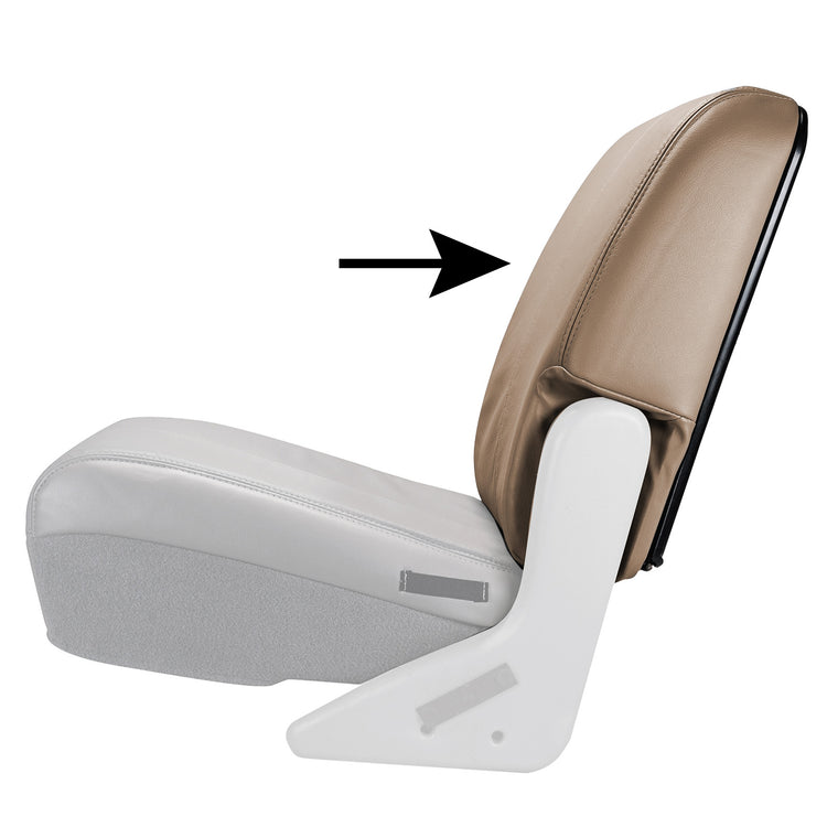 Left angle of seat cover in Medium Parchment for Ford F250