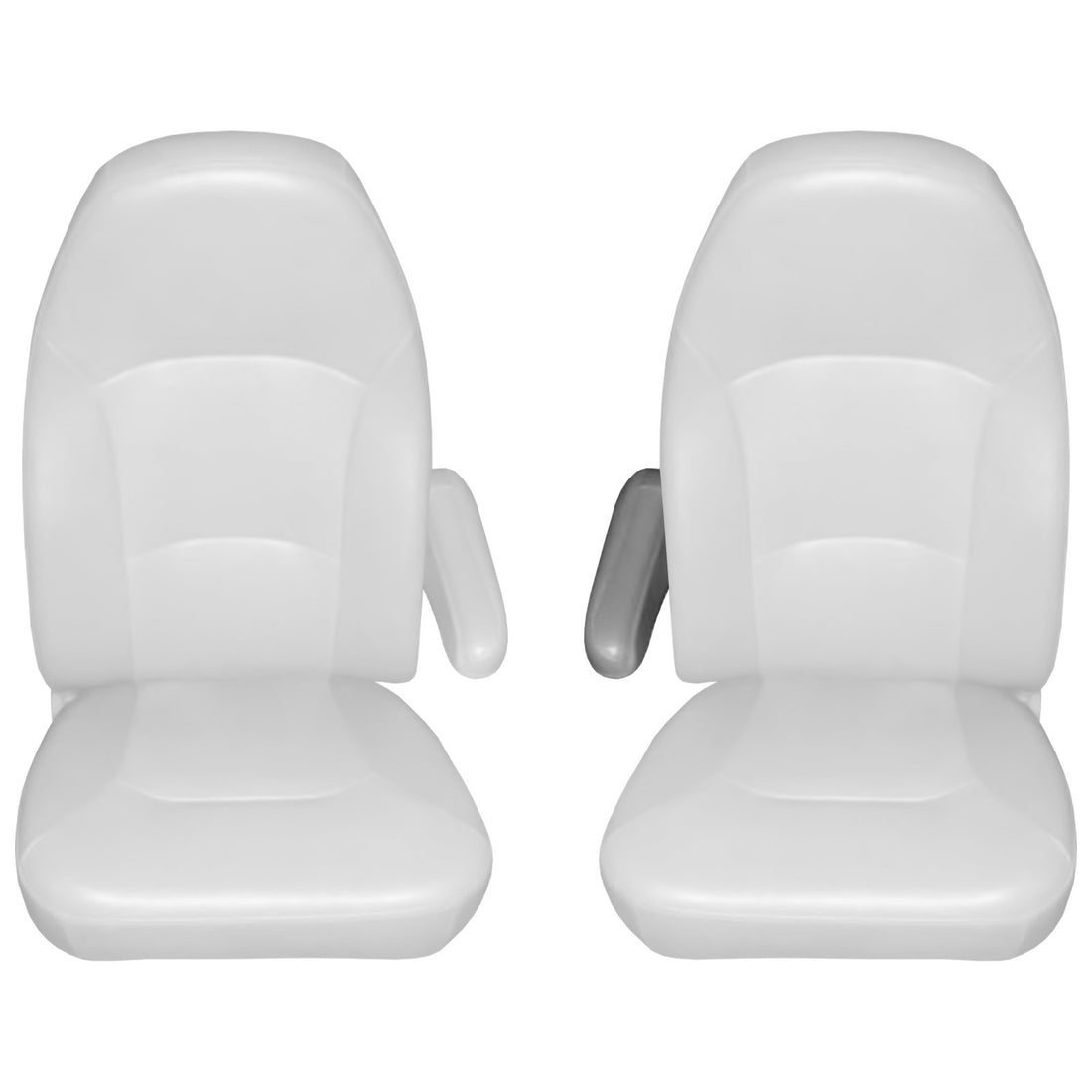 Front view of driver in Medium Pebble for Ford Econoline