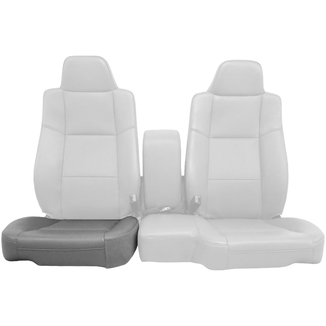 Front view of driver in Dillo Wolf Gray for Ford Ranger