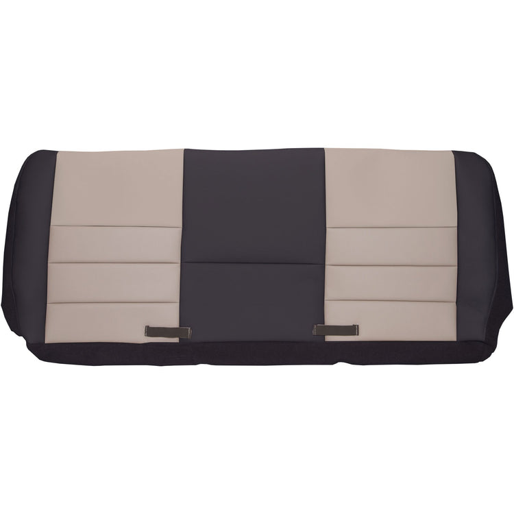 Front view of seat cover in Charcoal Black w/ Medium Pebble Insert for Ford Excursion