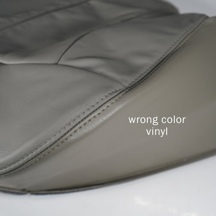 2001 - 2002 Chevrolet Silverado/GMC Sierra select models - Driver Bottom Seat Cover - Medium Dark Pewter - OEM Material - Leather/Vinyl - CLEARANCE - FINAL SALE