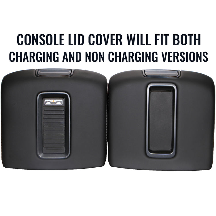 Front view of console lid in Jet Black for Chevrolet Suburban