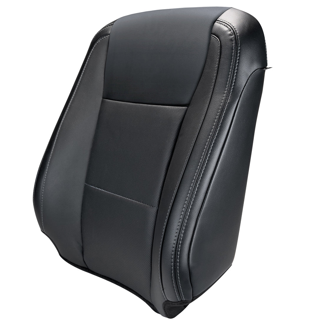 2019 - Ford F250 Lariat - Super Crew - Front Row Driver Side Top Cover - Ebony - OEM Config. Leather/Vinyl - Side Impact Airbag Compatible - For Lariat Edition WITHOUT Heated & Cooled Seats. Matches OEM Part # KC3Z-2664417-DA