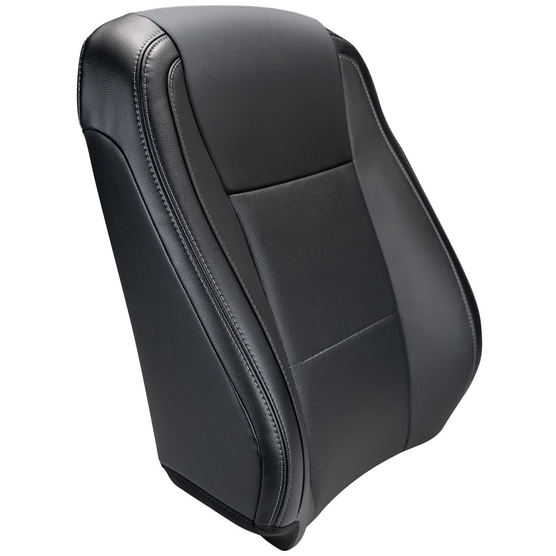 2019 - Ford F250 Lariat - Super Crew - Front Row Driver Side Top Cover - Ebony - OEM Config. Leather/Vinyl - Side Impact Airbag Compatible - For Lariat Edition WITHOUT Heated & Cooled Seats. Matches OEM Part # KC3Z-2664417-DA