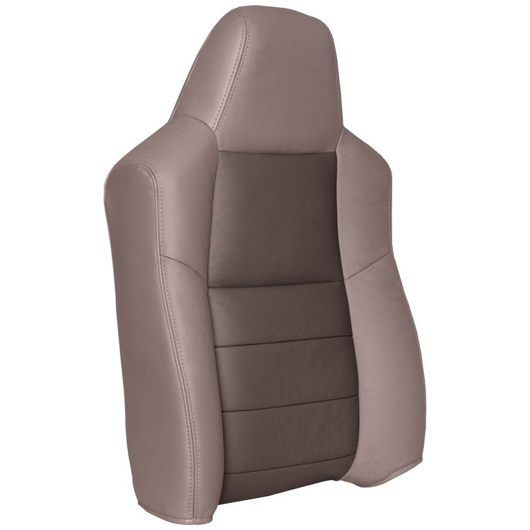 2003 Ford F250 Crew Cab Centennial Edition, Front Row Bucket Passenger Top Cover, Medium Parchment with Medium Dark Parchment Insert Leather/Vinyl