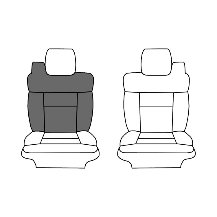 Line drawing highlighting the passenger top seat portion