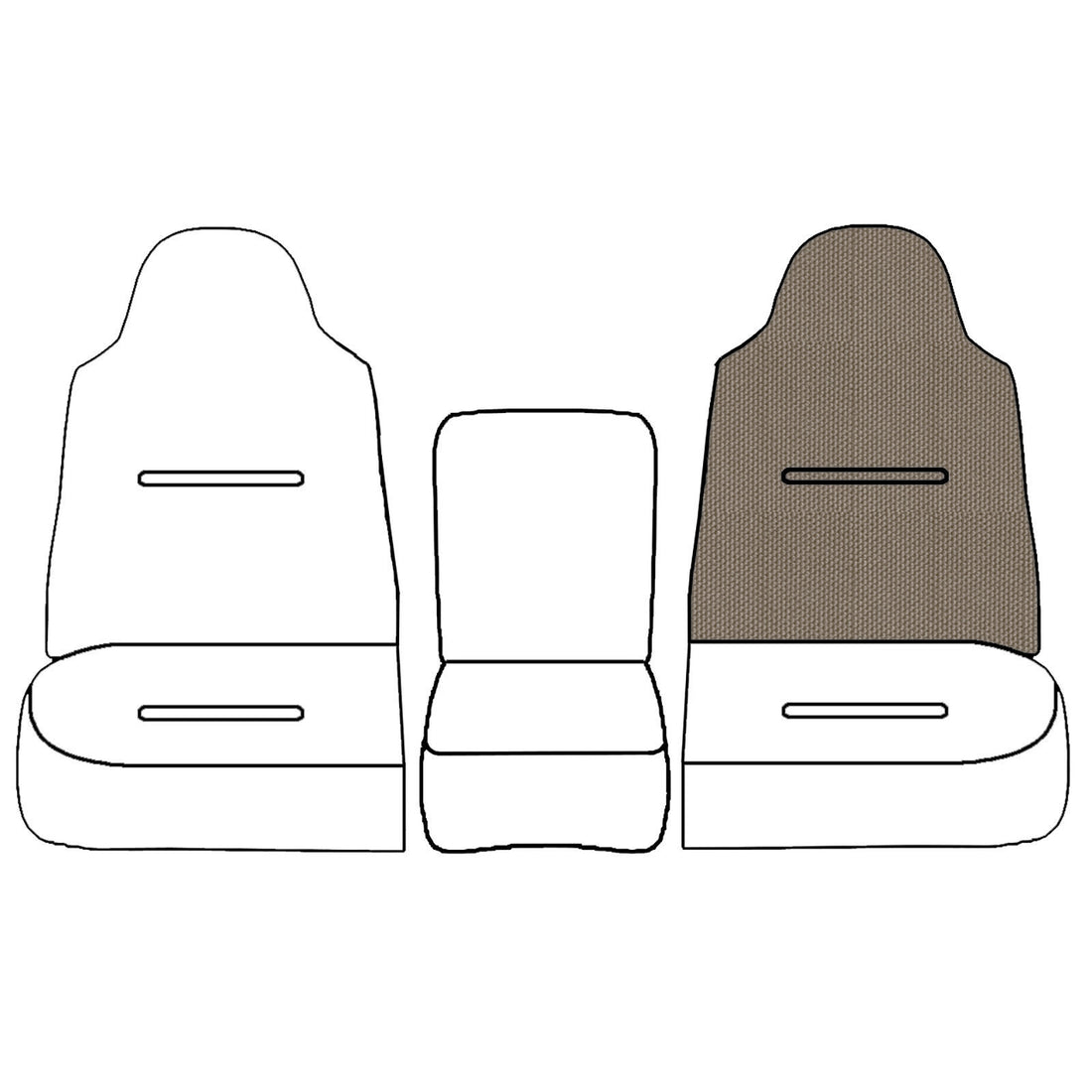 Front view of driver in Dillo Khaki for Ford F250