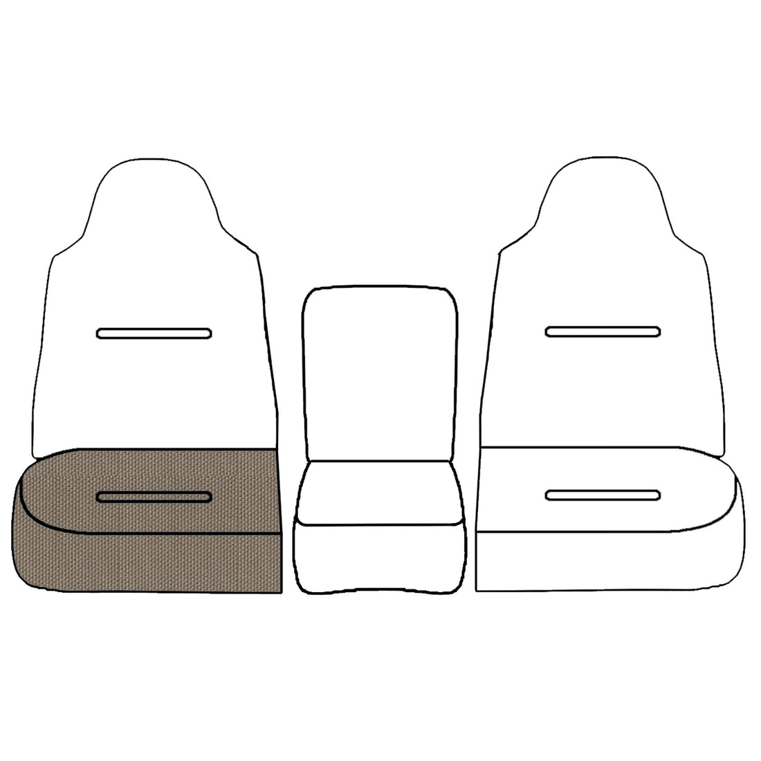 Front view of driver in Dillo Khaki for Ford F250
