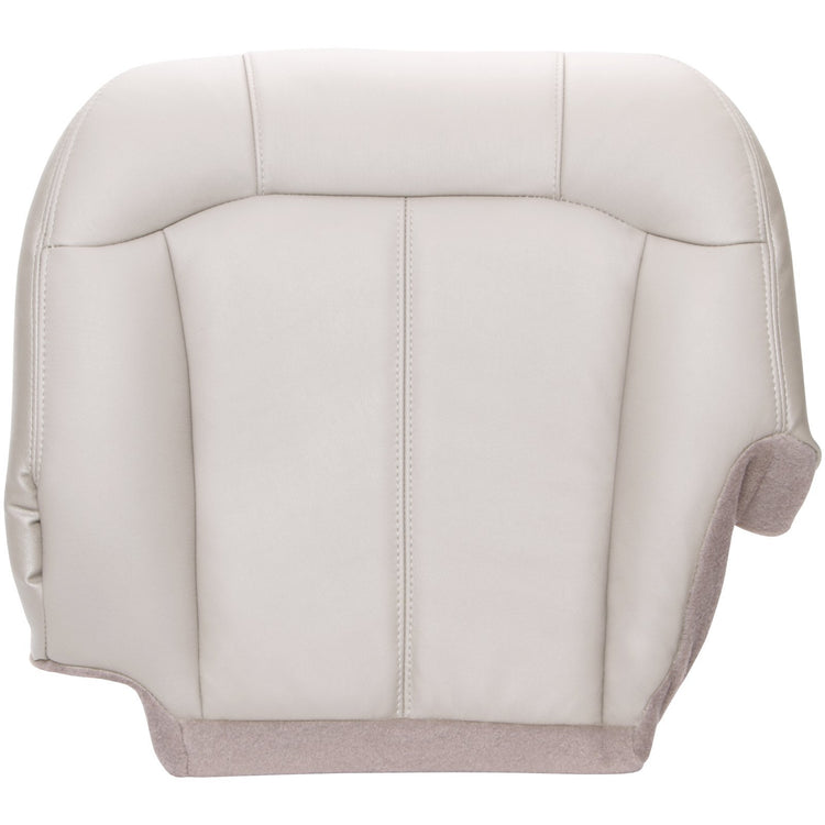 2000 - 2002 Chevrolet Tahoe - Driver Bottom Seat Cover - Shale with Medium Neutral Carpet - OEM Material Config. Leather/Vinyl