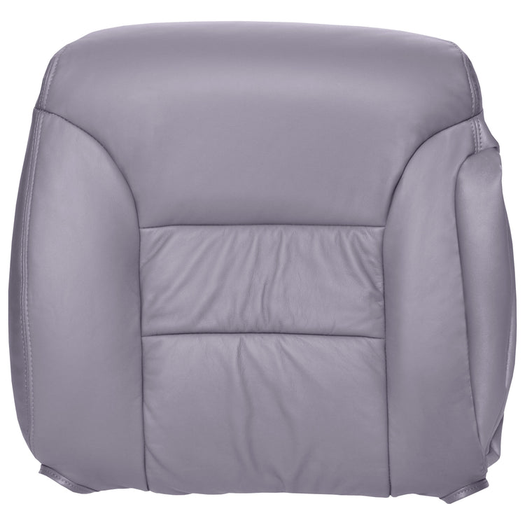 1996 - 1998 Chevrolet Silverado / GMC Sierra - Front Row Bucket Seats, Passenger Side Top Cover Leather Seat Cover, Medium Gray Factory Configuration Leather Surface with Vinyl Sides